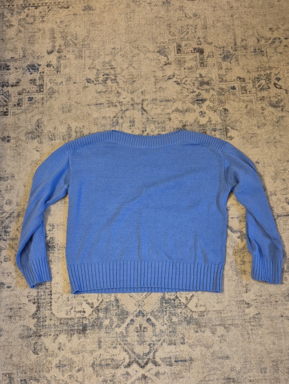 LOFT Periwinkle Boatneck Boxy-fit Sweater - S